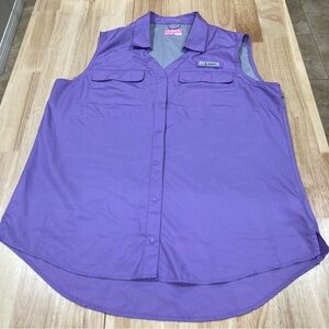 Habit Women's Lavender Sleeveless Button Shirt Size L